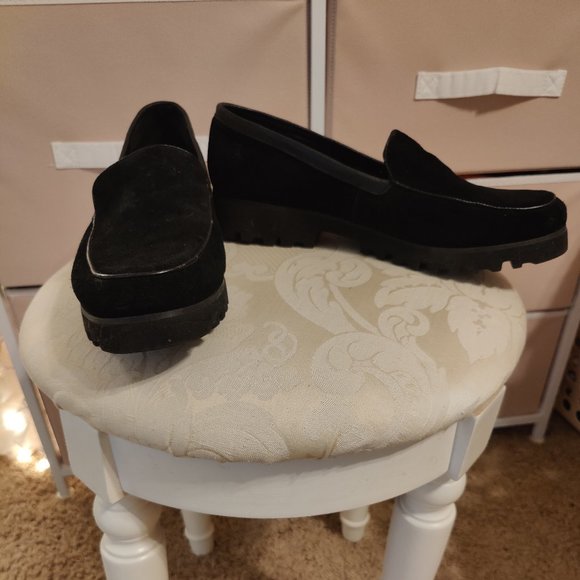 Suede Platform Wednesday Addams Loafers - Picture 1 of 3